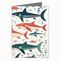 Fish Shark Animal Pattern Greeting Cards (pkg Of 8) by Pakjumat