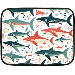 Fish Shark Animal Pattern Two Sides Fleece Blanket (mini) by Pakjumat