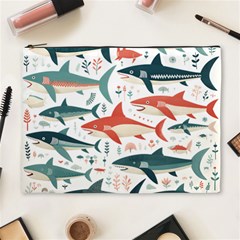 Fish Shark Animal Pattern Cosmetic Bag (xl) by Pakjumat