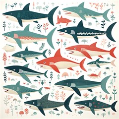 Fish Shark Animal Pattern Play Mat (rectangle) by Pakjumat