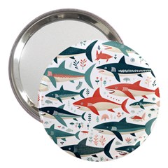 Fish Shark Animal Pattern 3  Handbag Mirrors by Pakjumat