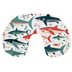 Fish Shark Animal Pattern Travel Neck Pillow by Pakjumat