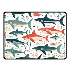 Fish Shark Animal Pattern Two Sides Fleece Blanket (small) by Pakjumat