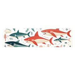 Fish Shark Animal Pattern Oblong Satin Scarf (16  X 60 ) by Pakjumat