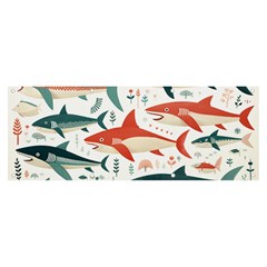 Fish Shark Animal Pattern Banner And Sign 8  X 3  by Pakjumat