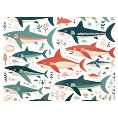 Fish Shark Animal Pattern Two Sides Premium Plush Fleece Blanket (extra Small) by Pakjumat