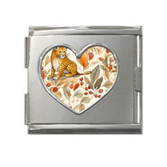 Fur Big Cat Spots Zoo Fast Hunter Mega Link Heart Italian Charm (18mm) by Pakjumat