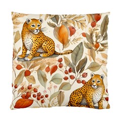 Fur Big Cat Spots Zoo Fast Hunter Standard Cushion Case (two Sides) by Pakjumat