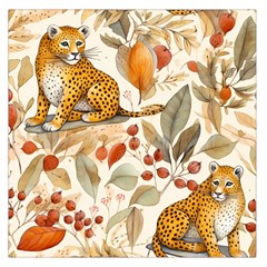 Fur Big Cat Spots Zoo Fast Hunter Square Satin Scarf (36  X 36 ) by Pakjumat