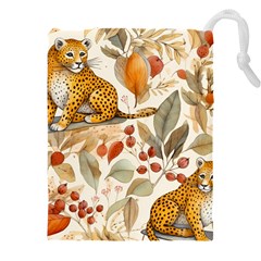 Fur Big Cat Spots Zoo Fast Hunter Drawstring Pouch (4xl) by Pakjumat