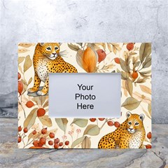 Fur Big Cat Spots Zoo Fast Hunter White Tabletop Photo Frame 4 x6  by Pakjumat