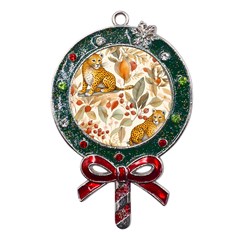 Fur Big Cat Spots Zoo Fast Hunter Metal X mas Lollipop With Crystal Ornament by Pakjumat