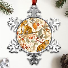 Fur Big Cat Spots Zoo Fast Hunter Metal Small Snowflake Ornament by Pakjumat