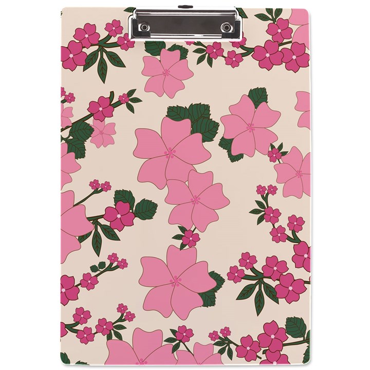 Floral Vintage Flowers A4 Acrylic Clipboard