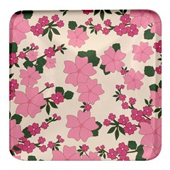 Floral Vintage Flowers Square Glass Fridge Magnet (4 Pack)