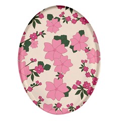 Floral Vintage Flowers Oval Glass Fridge Magnet (4 Pack) by Dutashop