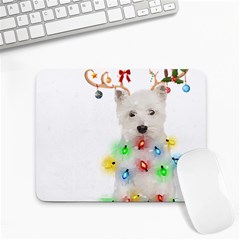 West Highland White Terrier Dog Snow T- Shirt West Highland White Terrier Dog Snow Reindeer Santa Ha Small Mousepad by ZUXUMI