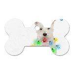 West Highland White Terrier Dog Snow T- Shirt West Highland White Terrier Dog Snow Reindeer Santa Ha Dog Tag Bone (Two Sides) Front