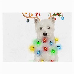 West Highland White Terrier Dog Snow T- Shirt West Highland White Terrier Dog Snow Reindeer Santa Ha Large Glasses Cloth by ZUXUMI