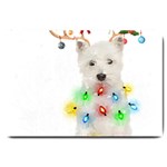 West Highland White Terrier Dog Snow T- Shirt West Highland White Terrier Dog Snow Reindeer Santa Ha Large Doormat 30 x20  Door Mat