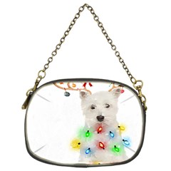 West Highland White Terrier Dog Snow T- Shirt West Highland White Terrier Dog Snow Reindeer Santa Ha Chain Purse (two Sides) by ZUXUMI