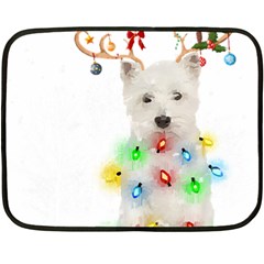 West Highland White Terrier Dog Snow T- Shirt West Highland White Terrier Dog Snow Reindeer Santa Ha Fleece Blanket (mini) by ZUXUMI