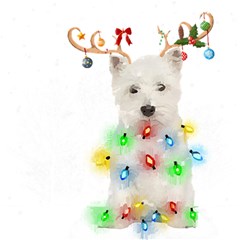 West Highland White Terrier Dog Snow T- Shirt West Highland White Terrier Dog Snow Reindeer Santa Ha Play Mat (rectangle) by ZUXUMI