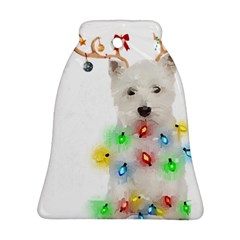 West Highland White Terrier Dog Snow T- Shirt West Highland White Terrier Dog Snow Reindeer Santa Ha Ornament (bell) by ZUXUMI