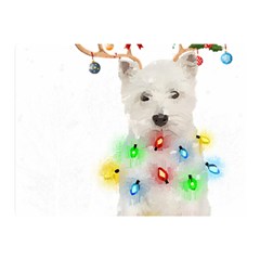 West Highland White Terrier Dog Snow T- Shirt West Highland White Terrier Dog Snow Reindeer Santa Ha Two Sides Premium Plush Fleece Blanket (mini) by ZUXUMI