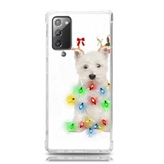 West Highland White Terrier Dog Snow T- Shirt West Highland White Terrier Dog Snow Reindeer Santa Ha Samsung Galaxy Note 20 Tpu Uv Case by ZUXUMI