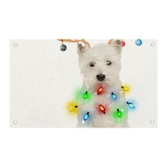 West Highland White Terrier Dog Snow T- Shirt West Highland White Terrier Dog Snow Reindeer Santa Ha Banner And Sign 5  X 3  by ZUXUMI