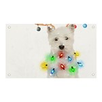 West Highland White Terrier Dog Snow T- Shirt West Highland White Terrier Dog Snow Reindeer Santa Ha Banner and Sign 5  x 3  Front