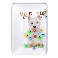 West Highland White Terrier Dog Snow T- Shirt West Highland White Terrier Dog Snow Reindeer Santa Ha Rectangular Glass Fridge Magnet (4 Pack) by ZUXUMI