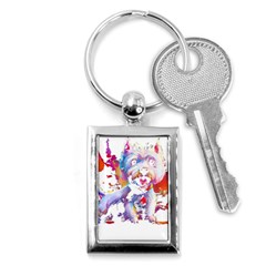 West Highland White Terrier T- Shirt Cute West Highland White Terrier Drawing T- Shirt (4) Key Chain (rectangle) by ZUXUMI