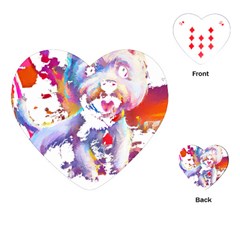 West Highland White Terrier T- Shirt Cute West Highland White Terrier Drawing T- Shirt (4) Playing Cards Single Design (heart) by ZUXUMI