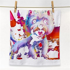 West Highland White Terrier T- Shirt Cute West Highland White Terrier Drawing T- Shirt (4) Face Towel by ZUXUMI