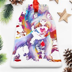 West Highland White Terrier T- Shirt Cute West Highland White Terrier Drawing T- Shirt (4) Bell Ornament (two Sides) by ZUXUMI