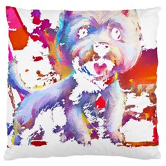 West Highland White Terrier T- Shirt Cute West Highland White Terrier Drawing T- Shirt (4) Large Cushion Case (two Sides) by ZUXUMI