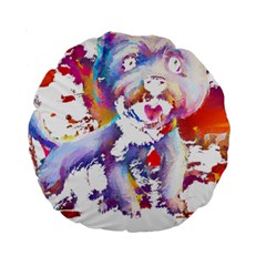 West Highland White Terrier T- Shirt Cute West Highland White Terrier Drawing T- Shirt (4) Standard 15  Premium Round Cushions by ZUXUMI