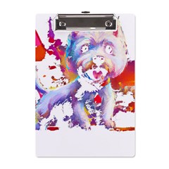 West Highland White Terrier T- Shirt Cute West Highland White Terrier Drawing T- Shirt (4) A5 Acrylic Clipboard by ZUXUMI