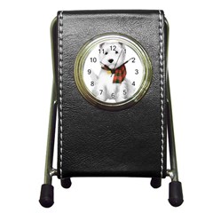 West Highland White Terrier T- Shirt Cute West Highland White Terrier Drawing T- Shirt Pen Holder Desk Clock by ZUXUMI