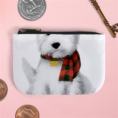 West Highland White Terrier T- Shirt Cute West Highland White Terrier Drawing T- Shirt Mini Coin Purse by ZUXUMI