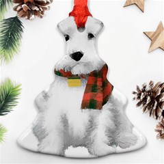 West Highland White Terrier T- Shirt Cute West Highland White Terrier Drawing T- Shirt Christmas Tree Ornament (two Sides) by ZUXUMI