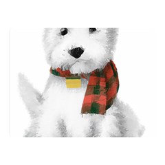 West Highland White Terrier T- Shirt Cute West Highland White Terrier Drawing T- Shirt Two Sides Premium Plush Fleece Blanket (mini) by ZUXUMI