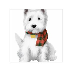 West Highland White Terrier T- Shirt Cute West Highland White Terrier Drawing T- Shirt Square Satin Scarf (30  X 30 ) by ZUXUMI