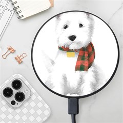 West Highland White Terrier T- Shirt Cute West Highland White Terrier Drawing T- Shirt Wireless Fast Charger(black) by ZUXUMI