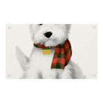 West Highland White Terrier T- Shirt Cute West Highland White Terrier Drawing T- Shirt Banner and Sign 5  x 3  Front