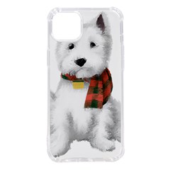 West Highland White Terrier T- Shirt Cute West Highland White Terrier Drawing T- Shirt Iphone 14 Plus Tpu Uv Print Case by ZUXUMI