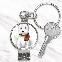 West Highland White Terrier T- Shirt Cute West Highland White Terrier Drawing T- Shirt Nail Clippers Key Chain by ZUXUMI