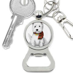 West Highland White Terrier T- Shirt Cute West Highland White Terrier Drawing T- Shirt Bottle Opener Key Chain by ZUXUMI